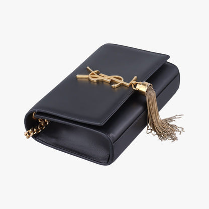 Saint Laurent Yves Kate Black Leather Messenger Bag — view 5
