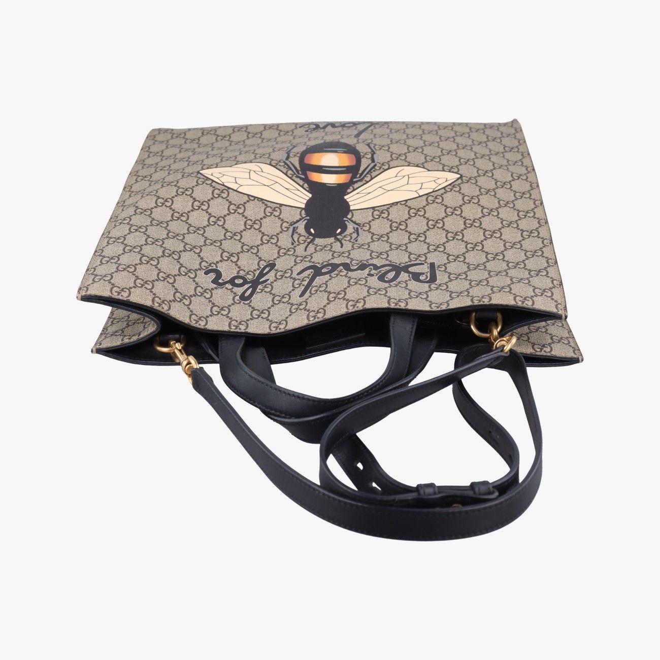 Gucci GG Supreme Beige Black Canvas Leather Messenger Bag — view 8