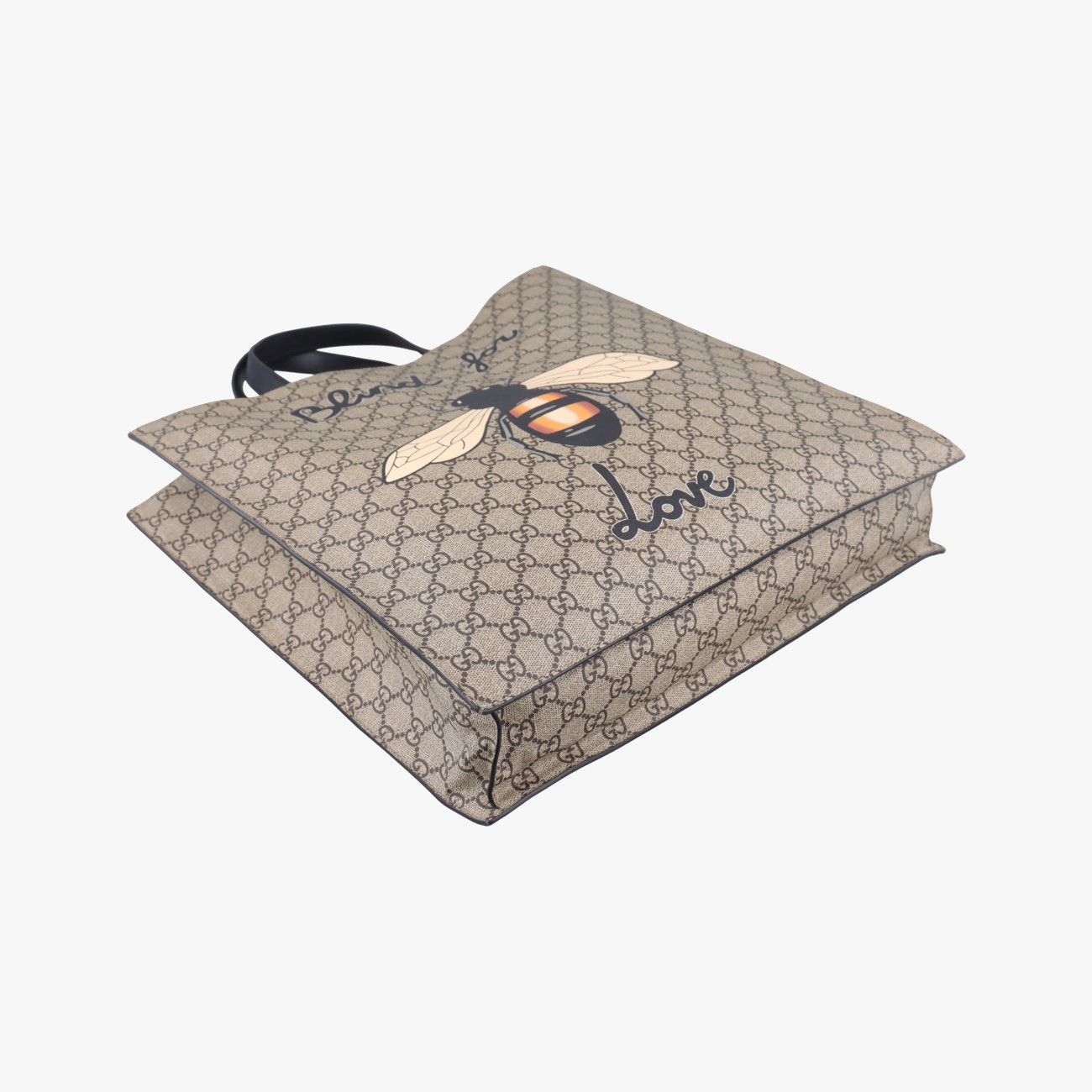 Gucci GG Supreme Beige Black Canvas Leather Messenger Bag — view 5