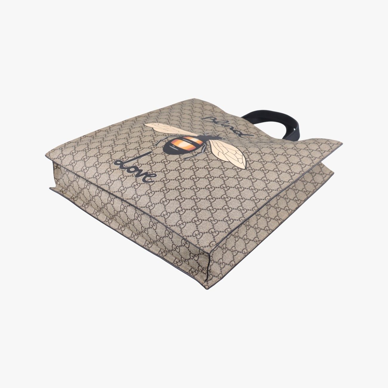 Gucci GG Supreme Beige Black Canvas Leather Messenger Bag — view 4