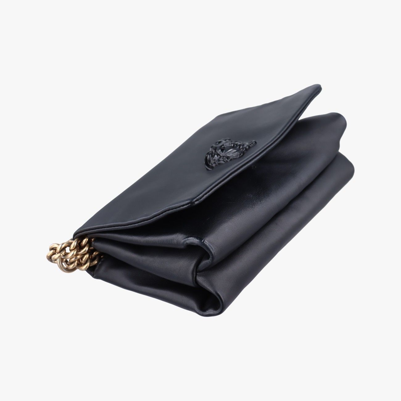 Versace Medusa Black Leather Messenger Bag — view 5