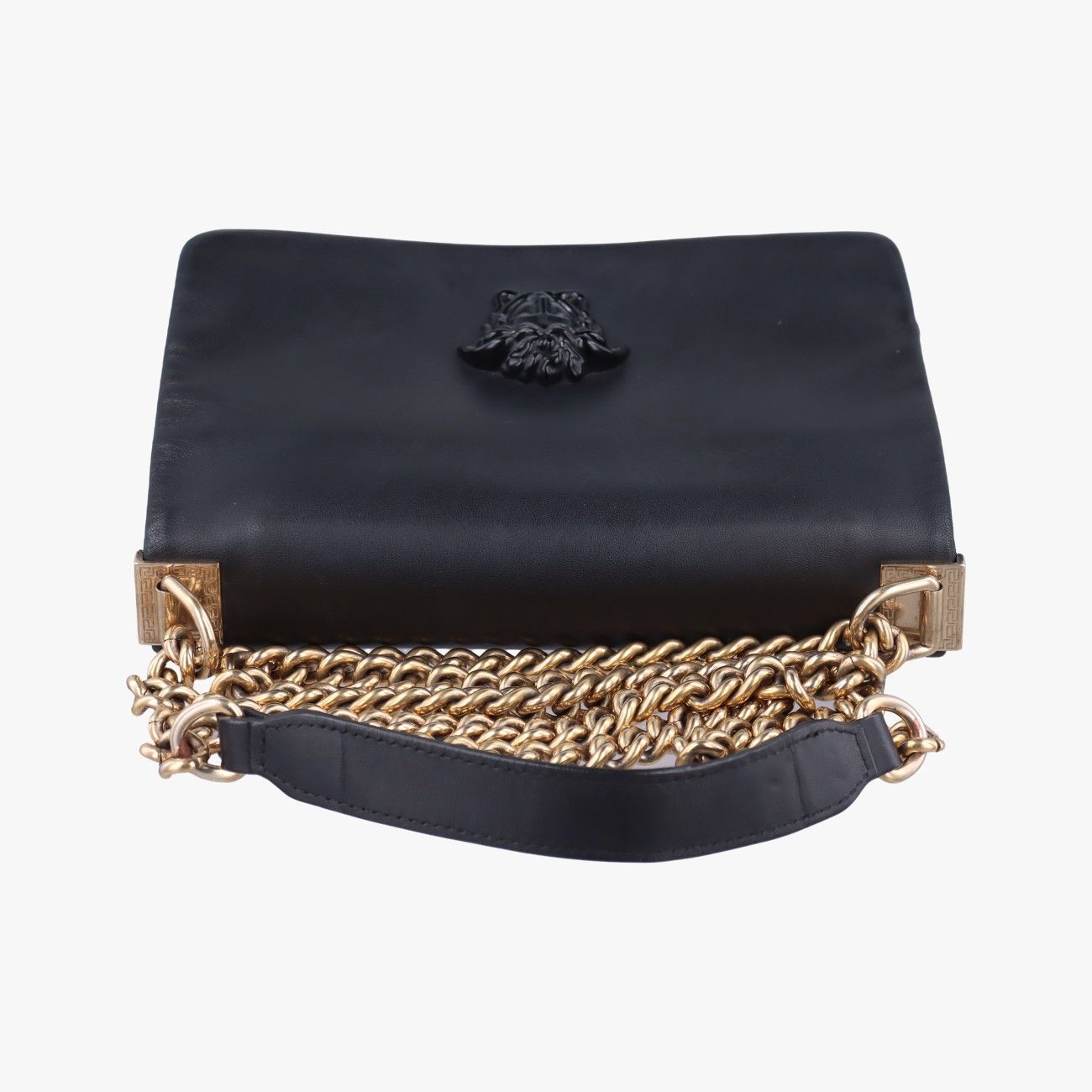Versace Medusa Black Leather Messenger Bag — view 8
