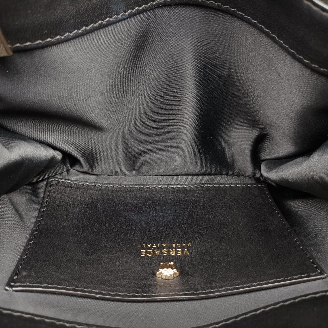 Versace Medusa Black Leather Messenger Bag — view 9