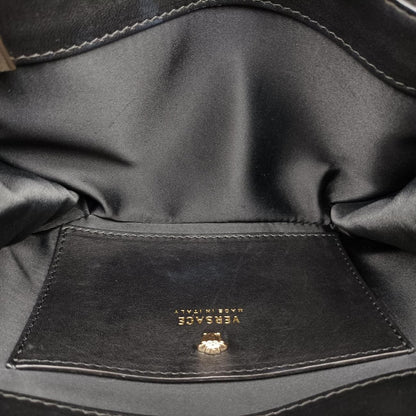 Versace Medusa Black Leather Messenger Bag — view 9