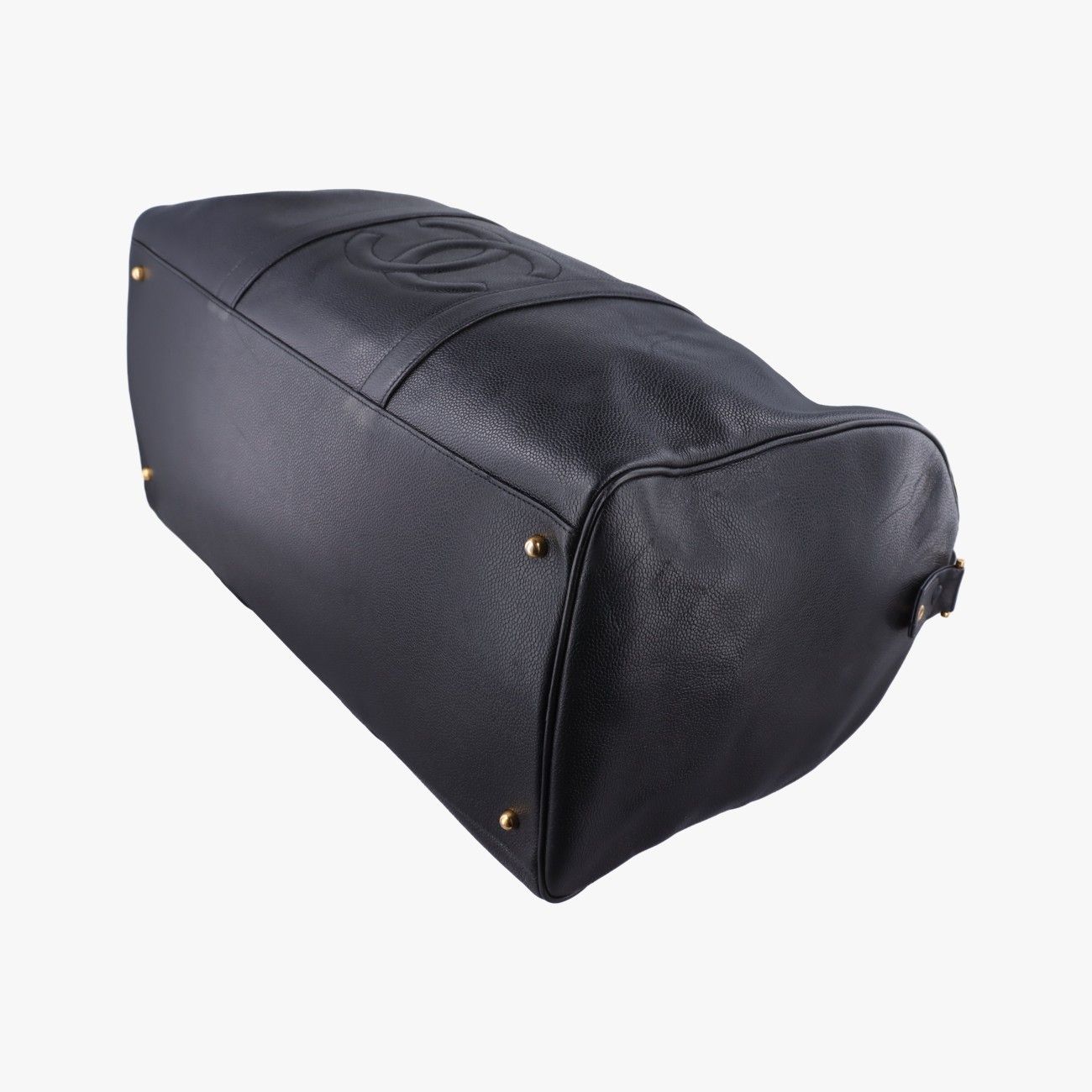Chanel Big CC Logo Boston Black Caviar Leather Handbag — view 4