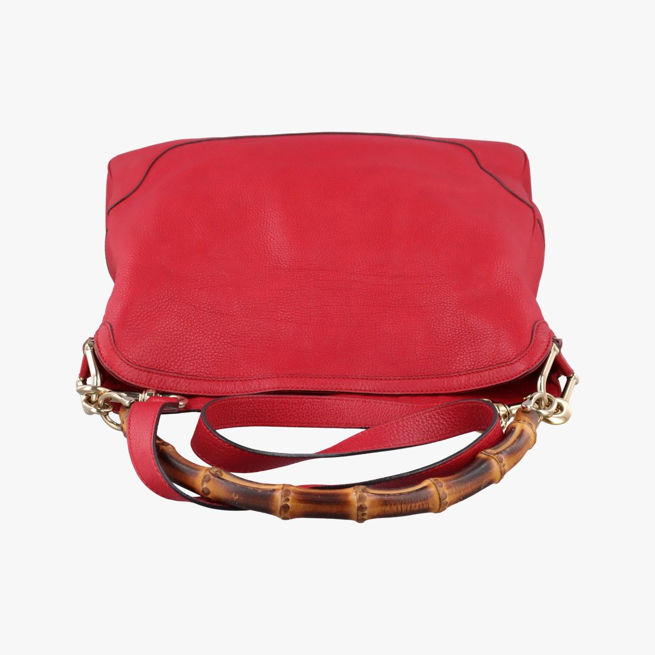 Gucci Bamboo Red Leather Messenger Bag — view 8