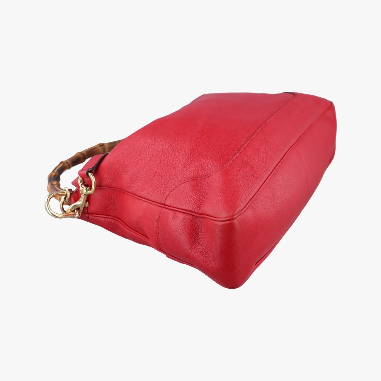 Gucci Bamboo Red Leather Messenger Bag — view 5