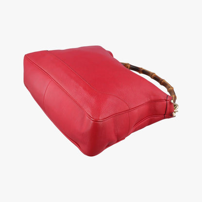 Gucci Bamboo Red Leather Messenger Bag — view 4