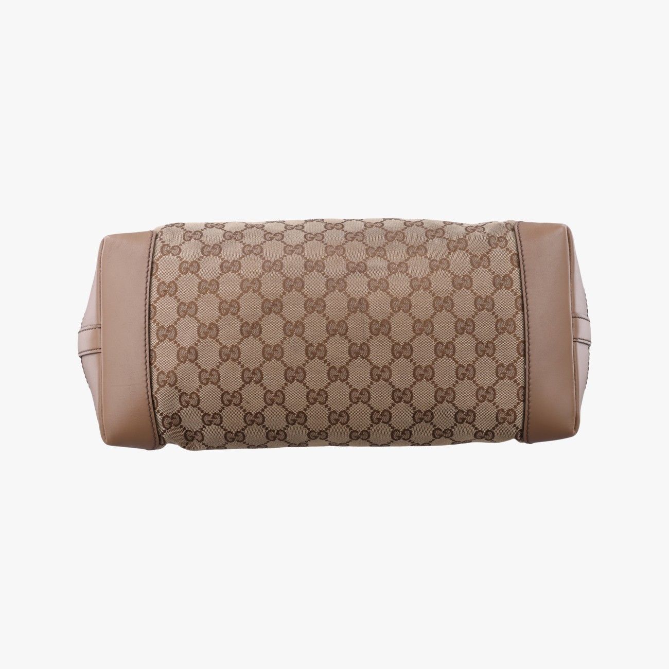 Gucci GG Craft Brown Leather Canvas Handbag — view 3