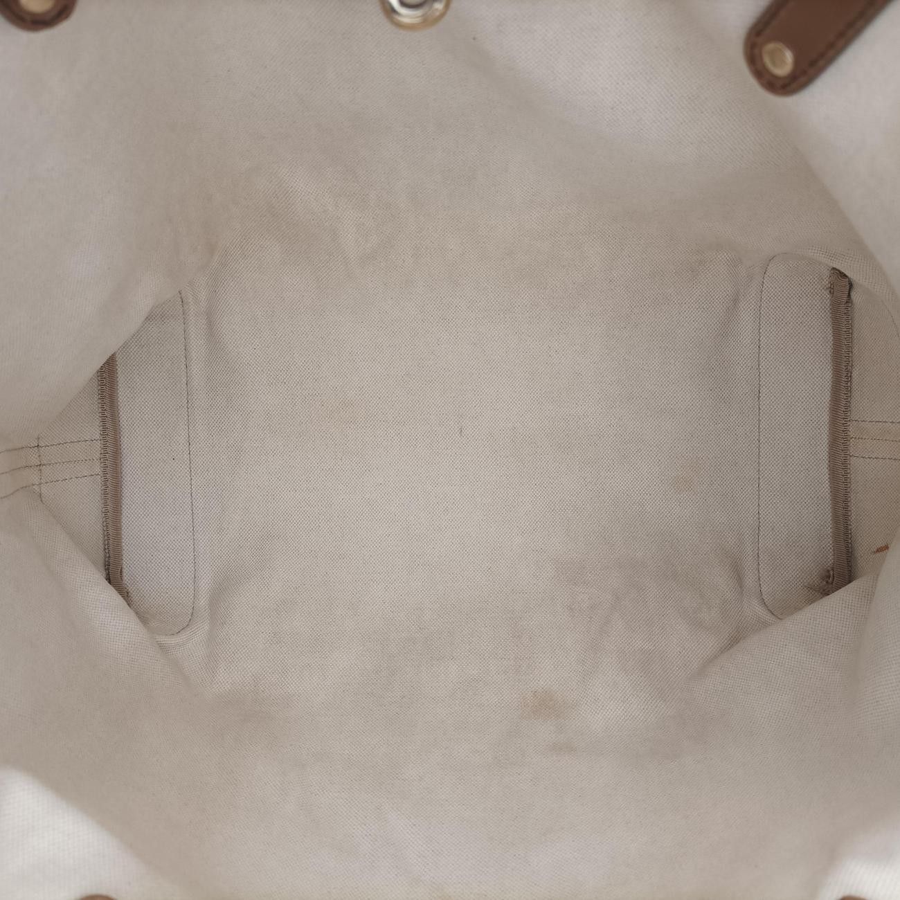 Gucci GG Craft Brown Leather Canvas Handbag — view 9