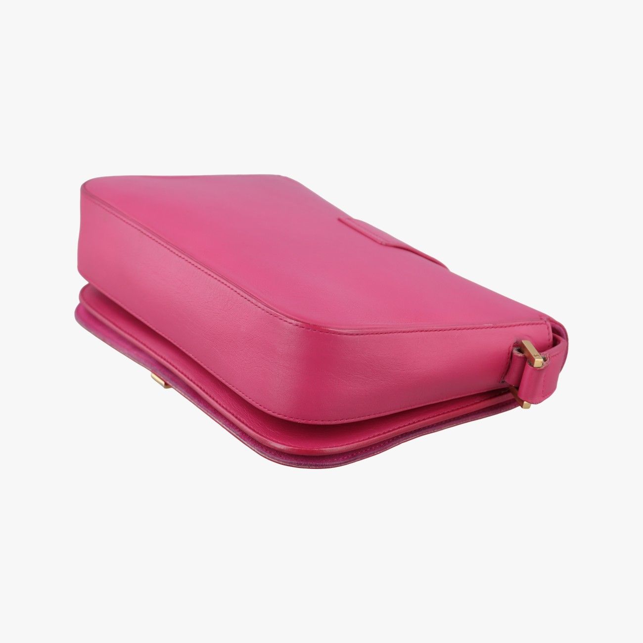 Saint Laurent Yves Laurenty Line Rose Red Leather Messenger Bag — view 6