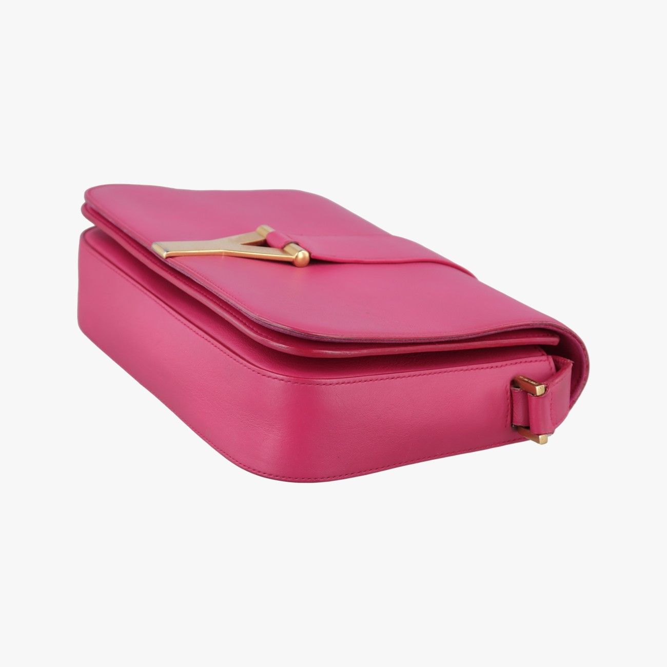 Saint Laurent Yves Laurenty Line Rose Red Leather Messenger Bag — view 4