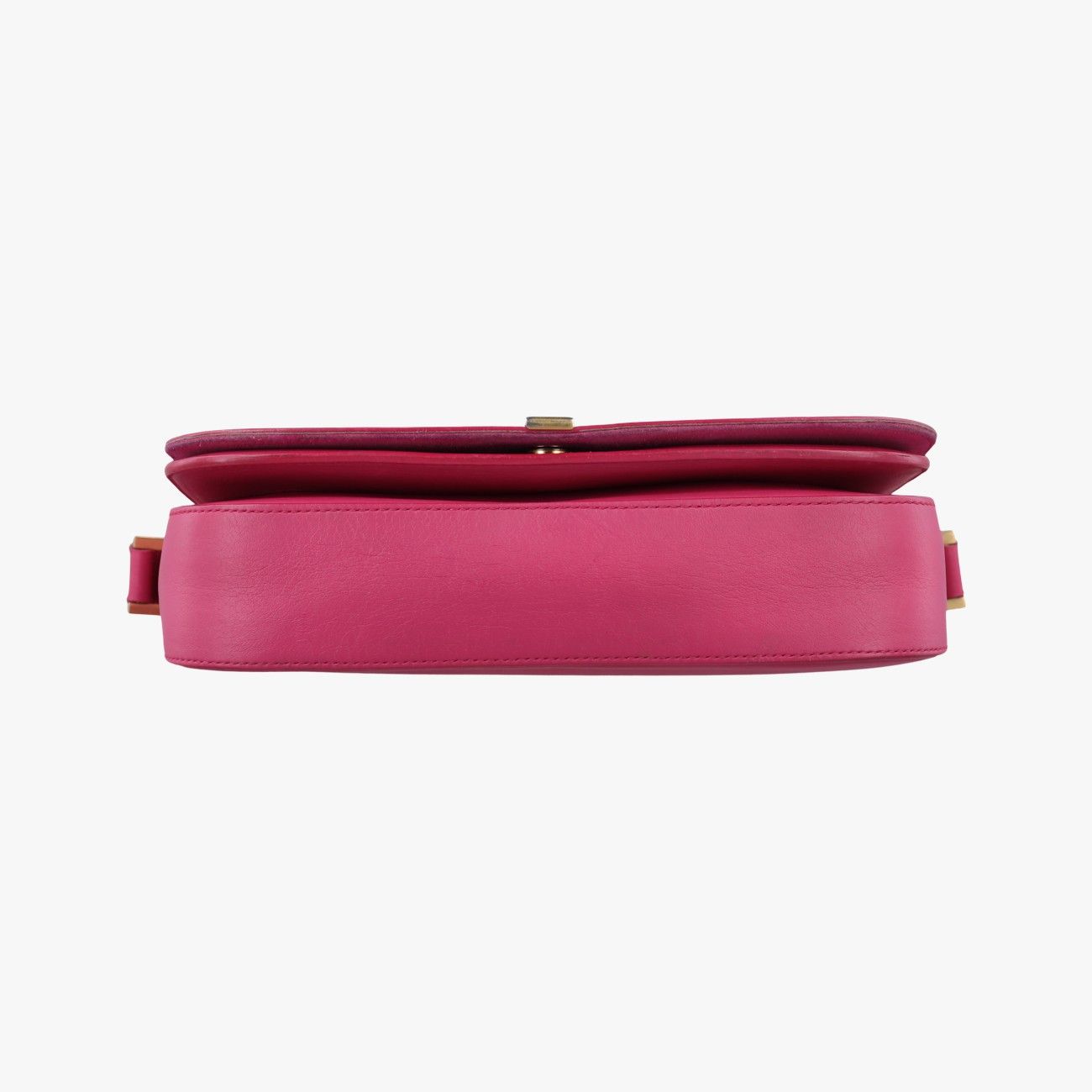 Saint Laurent Yves Laurenty Line Rose Red Leather Messenger Bag — view 3