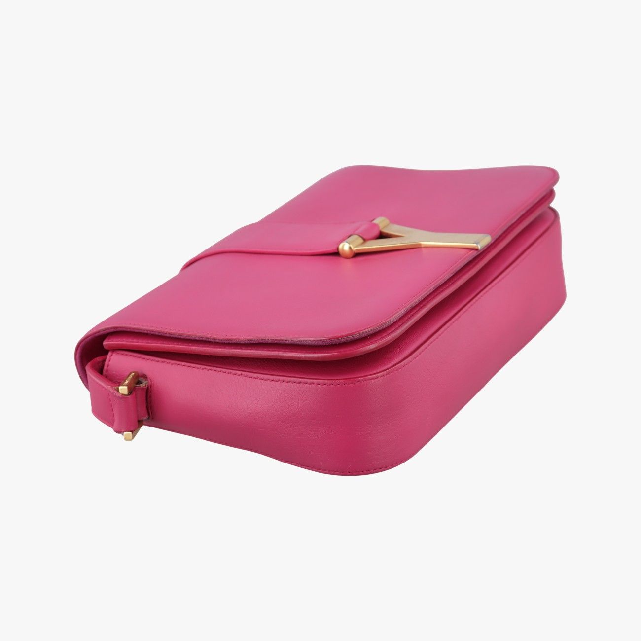 Saint Laurent Yves Laurenty Line Rose Red Leather Messenger Bag — view 5