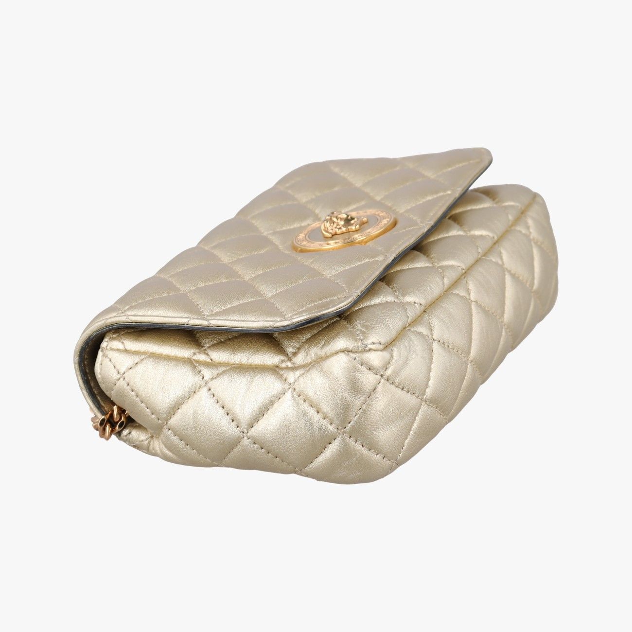 Versace Medusa Gold Leather Messenger Bag — view 5