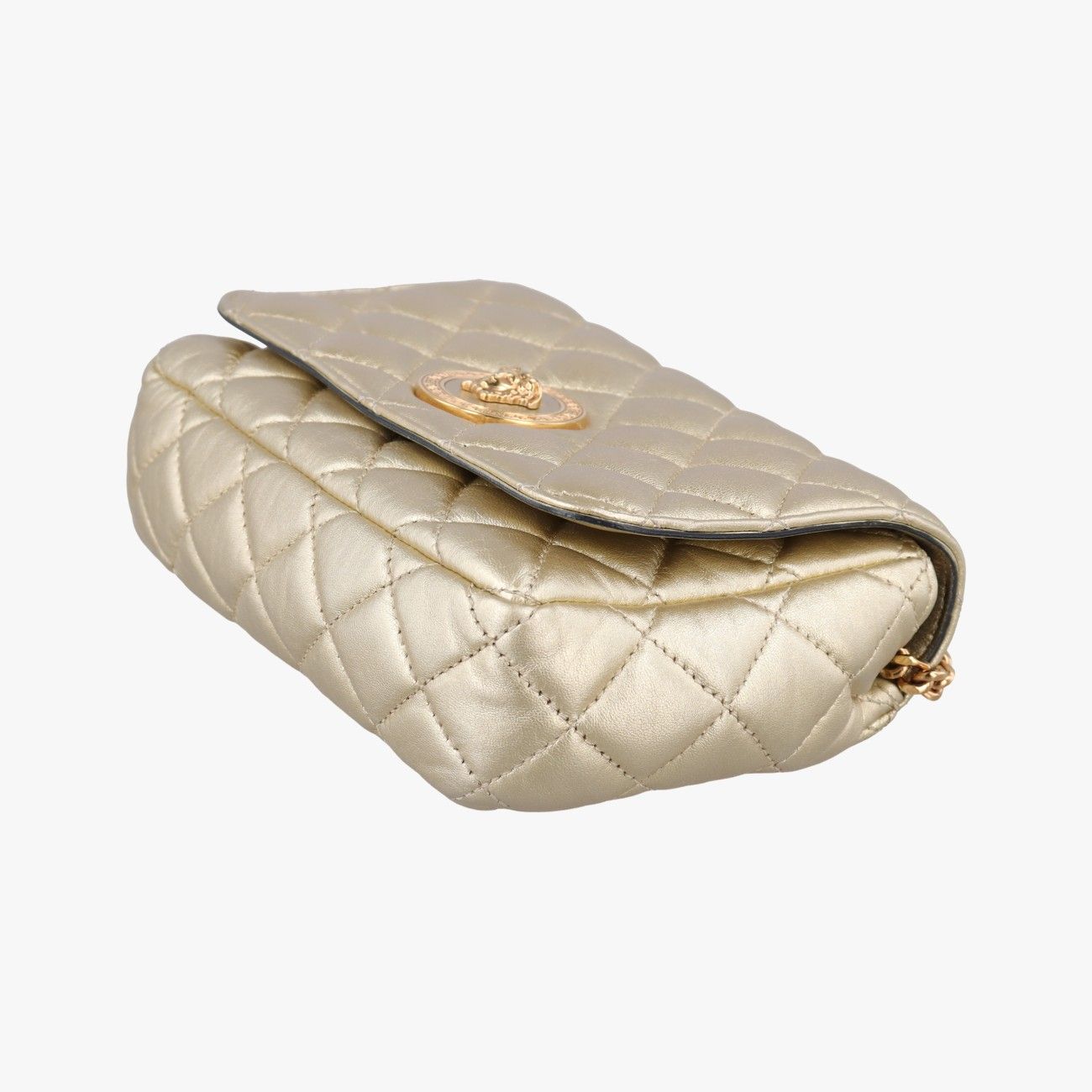 Versace Medusa Gold Leather Messenger Bag — view 4