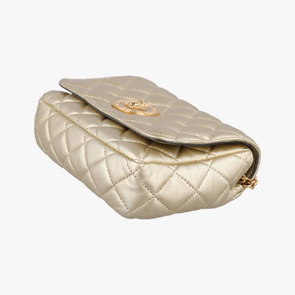 Versace Medusa Gold Leather Messenger Bag — view 4
