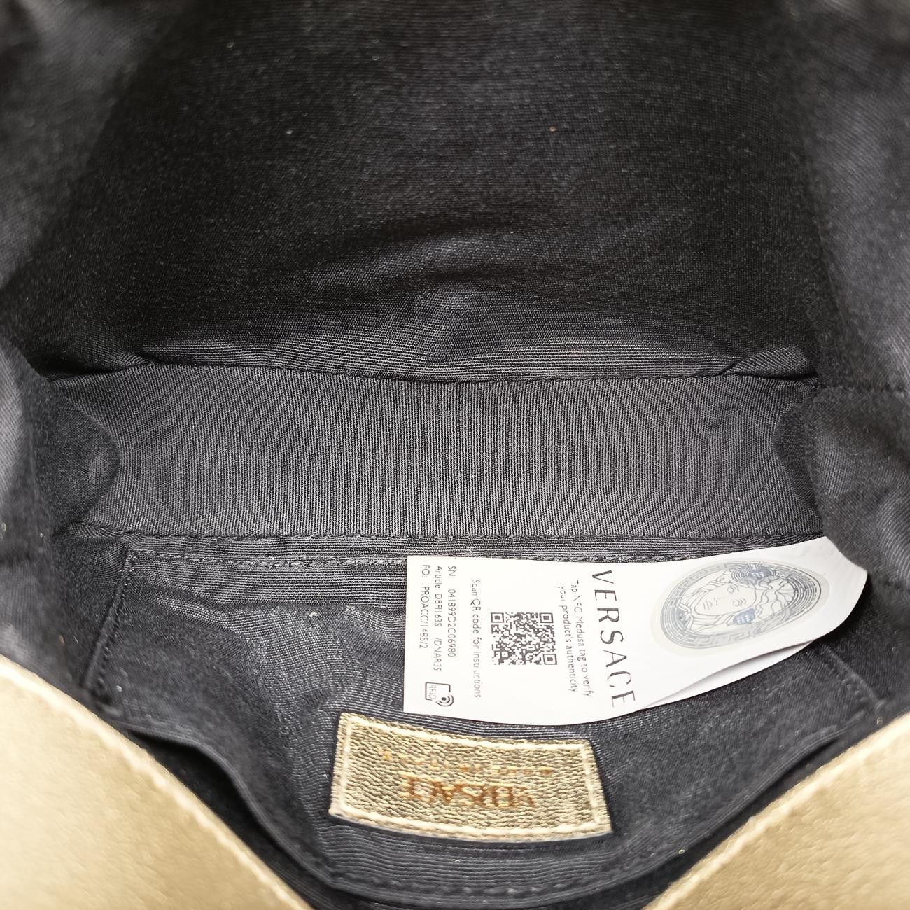 Versace Medusa Gold Leather Messenger Bag — view 9