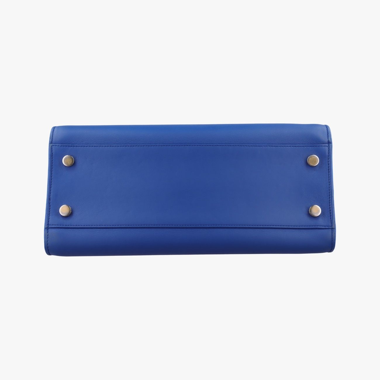 Saint Laurent Yves Baby Cabas Blue Leather Messenger Bag — view 3