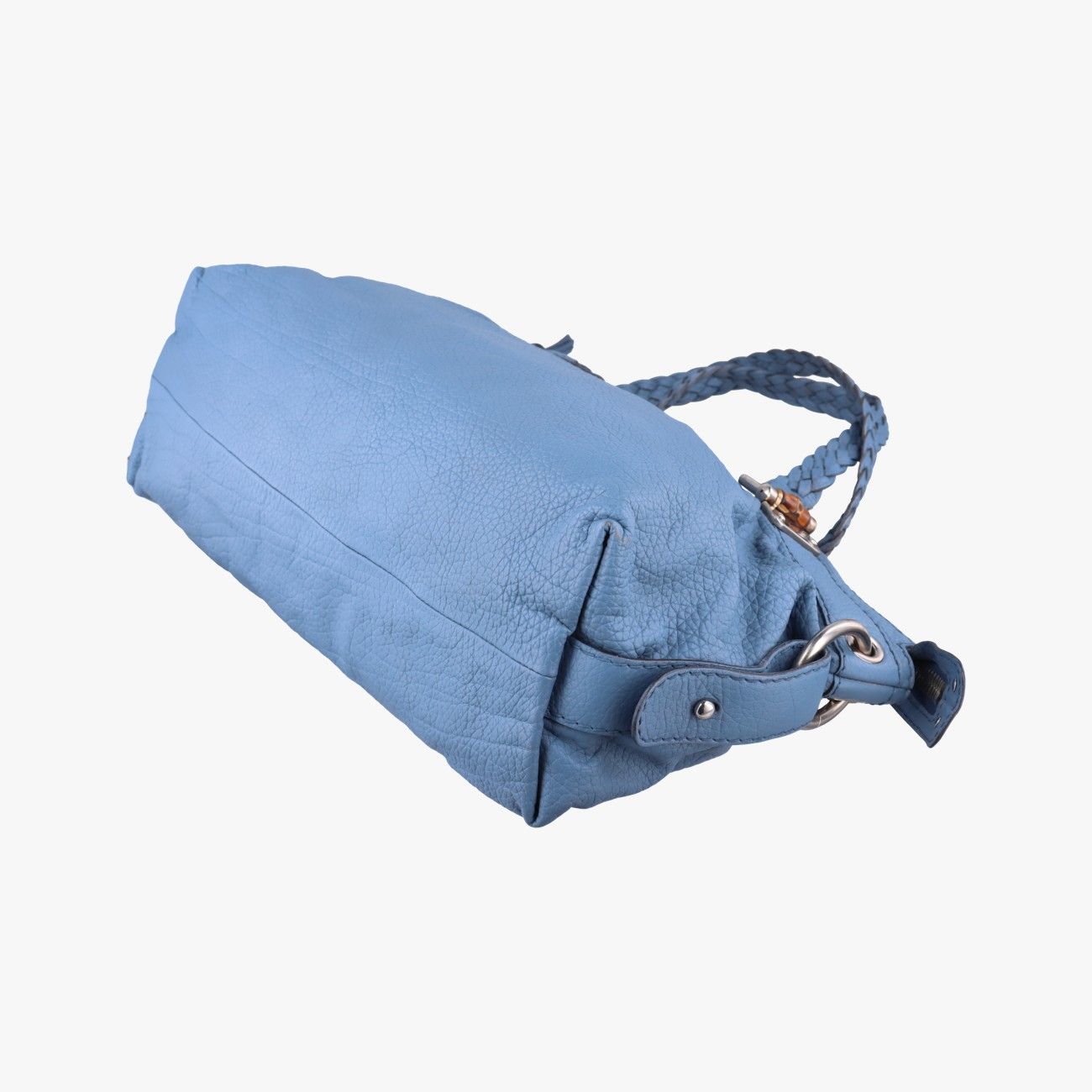 Gucci Bamboo Bar Blue Leather Messenger Bag — view 4