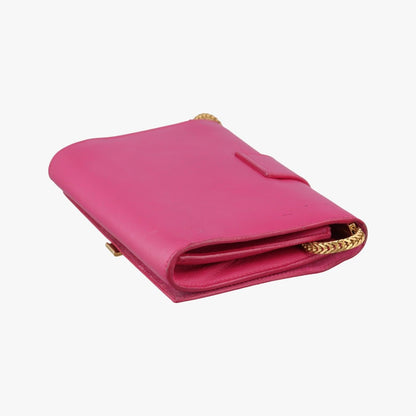 Saint Laurent Yves Mini Line Rose Red Leather Messenger Bag — view 6