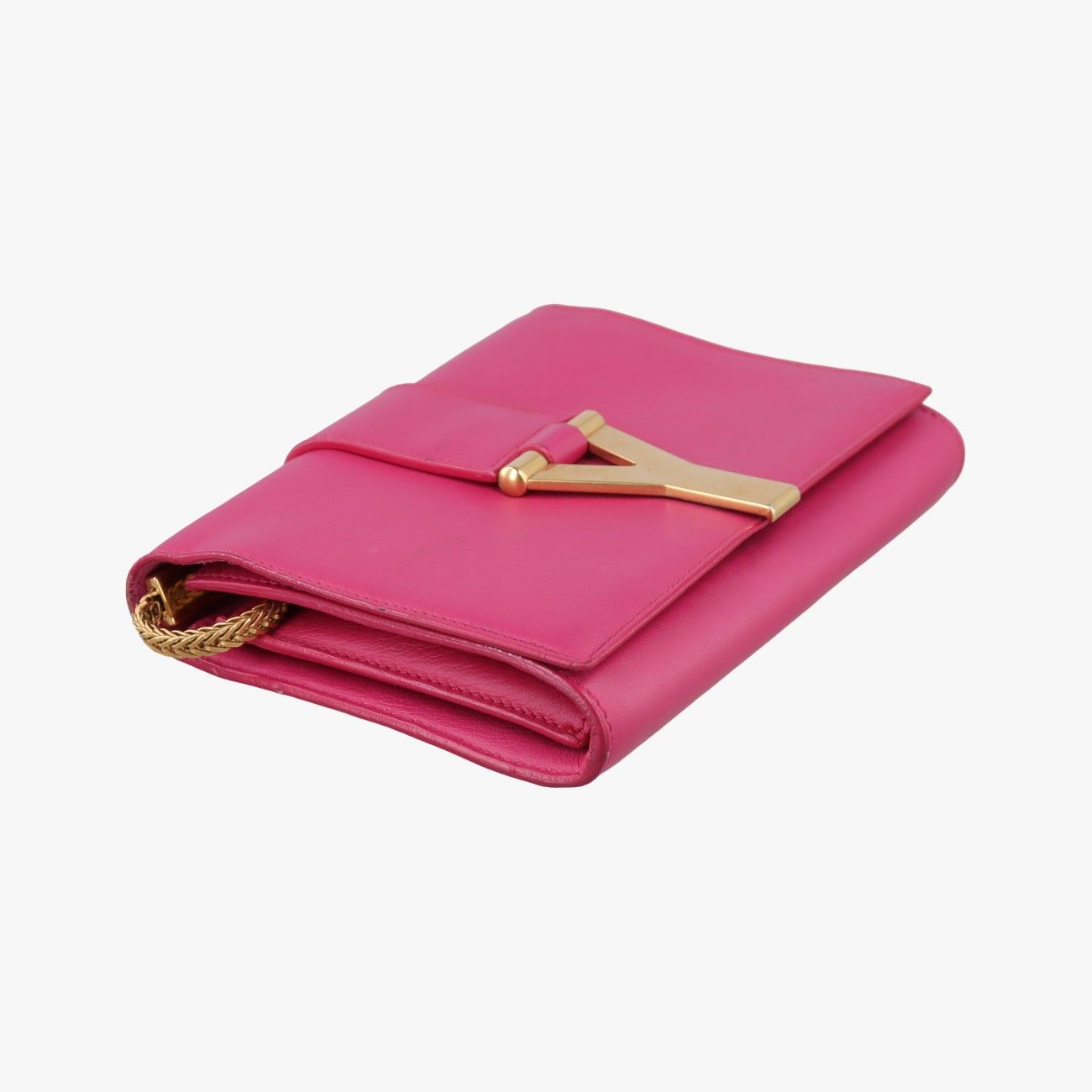 Saint Laurent Yves Mini Line Rose Red Leather Messenger Bag — view 5