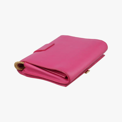 Saint Laurent Yves Mini Line Rose Red Leather Messenger Bag — view 7