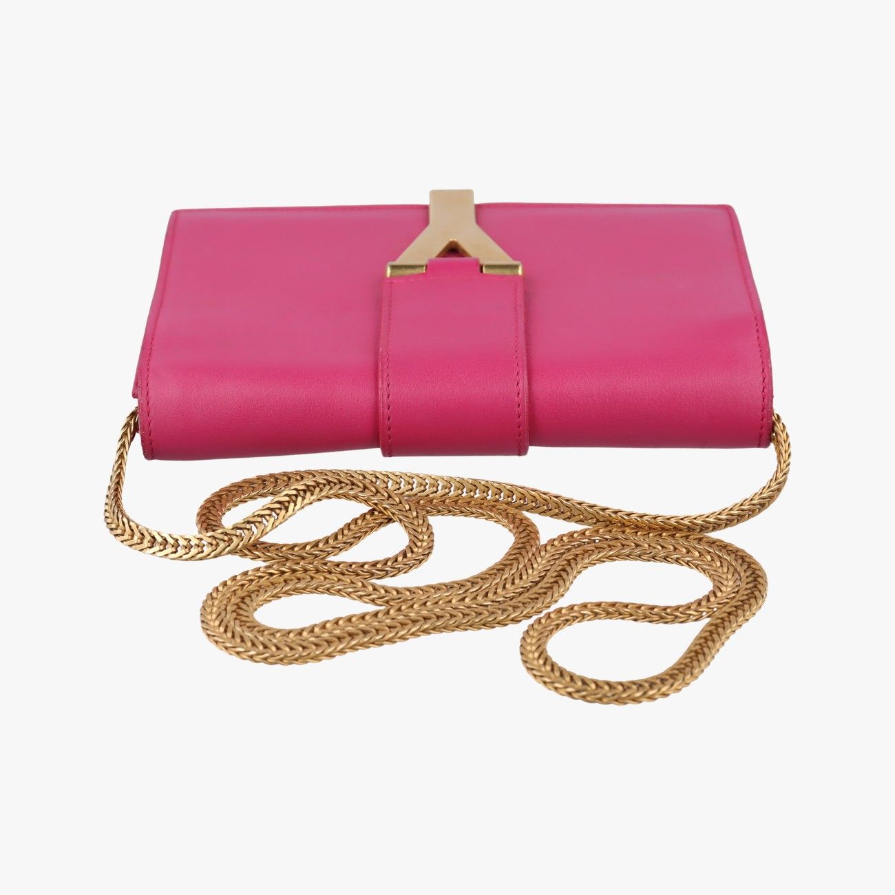 Saint Laurent Yves Mini Line Rose Red Leather Messenger Bag — view 8