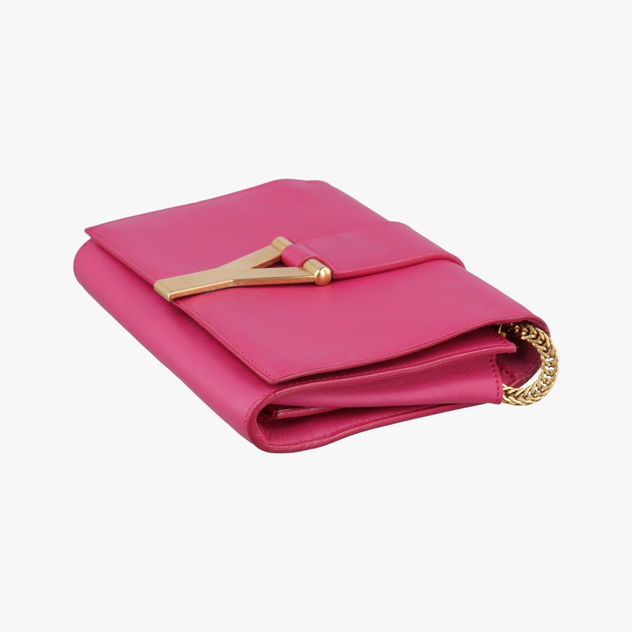 Saint Laurent Yves Mini Line Rose Red Leather Messenger Bag — view 4