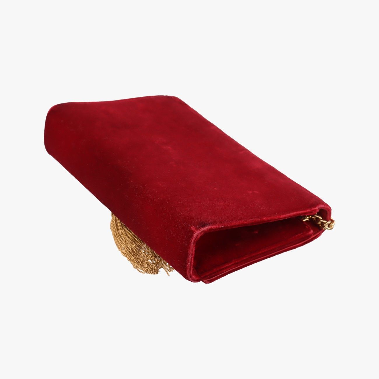 Saint Laurent Yves Kate Red Velour Messenger Bag — view 6