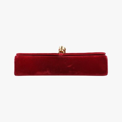 Saint Laurent Yves Kate Red Velour Messenger Bag — view 3