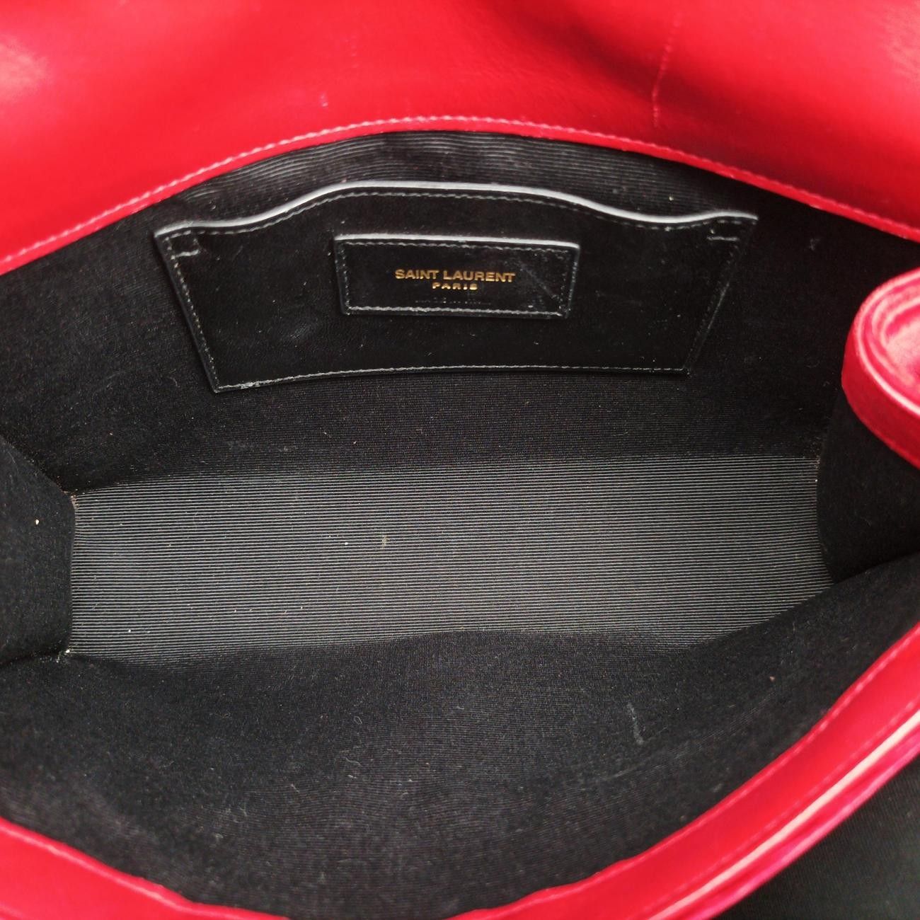 Saint Laurent Yves Kate Red Velour Messenger Bag — view 9