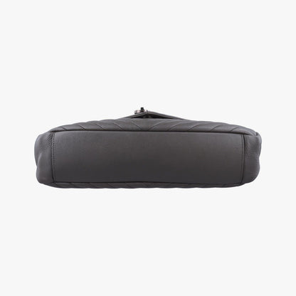 Saint Laurent Yves Carre Gray Leather Messenger Bag — view 3