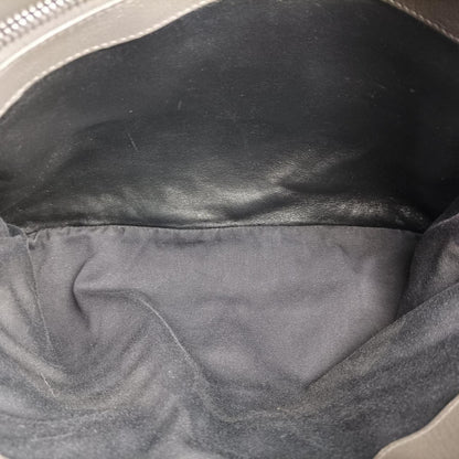 Saint Laurent Yves Carre Gray Leather Messenger Bag — view 9