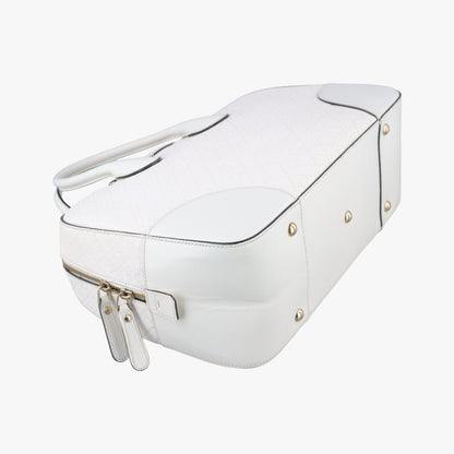 Gucci Bright Diamante White Leather Messenger Bag — view 5