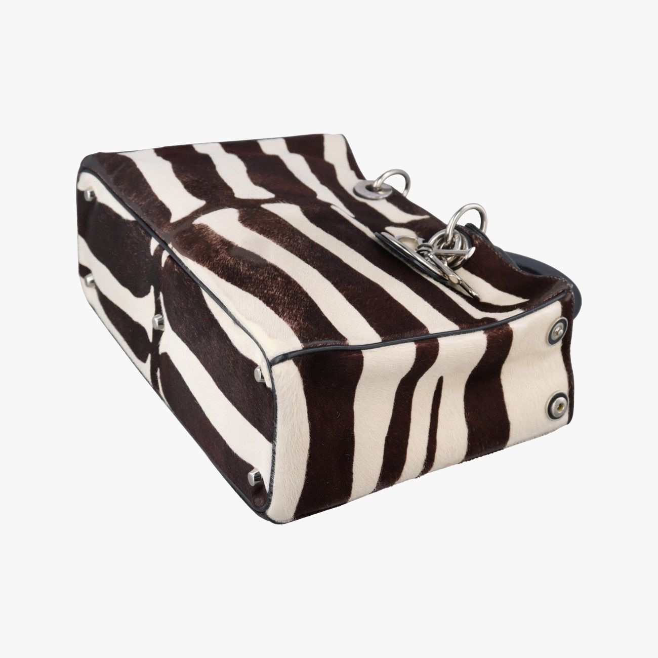 Dior Diorissimo Black White Calf Hair Messenger Bag — view 4