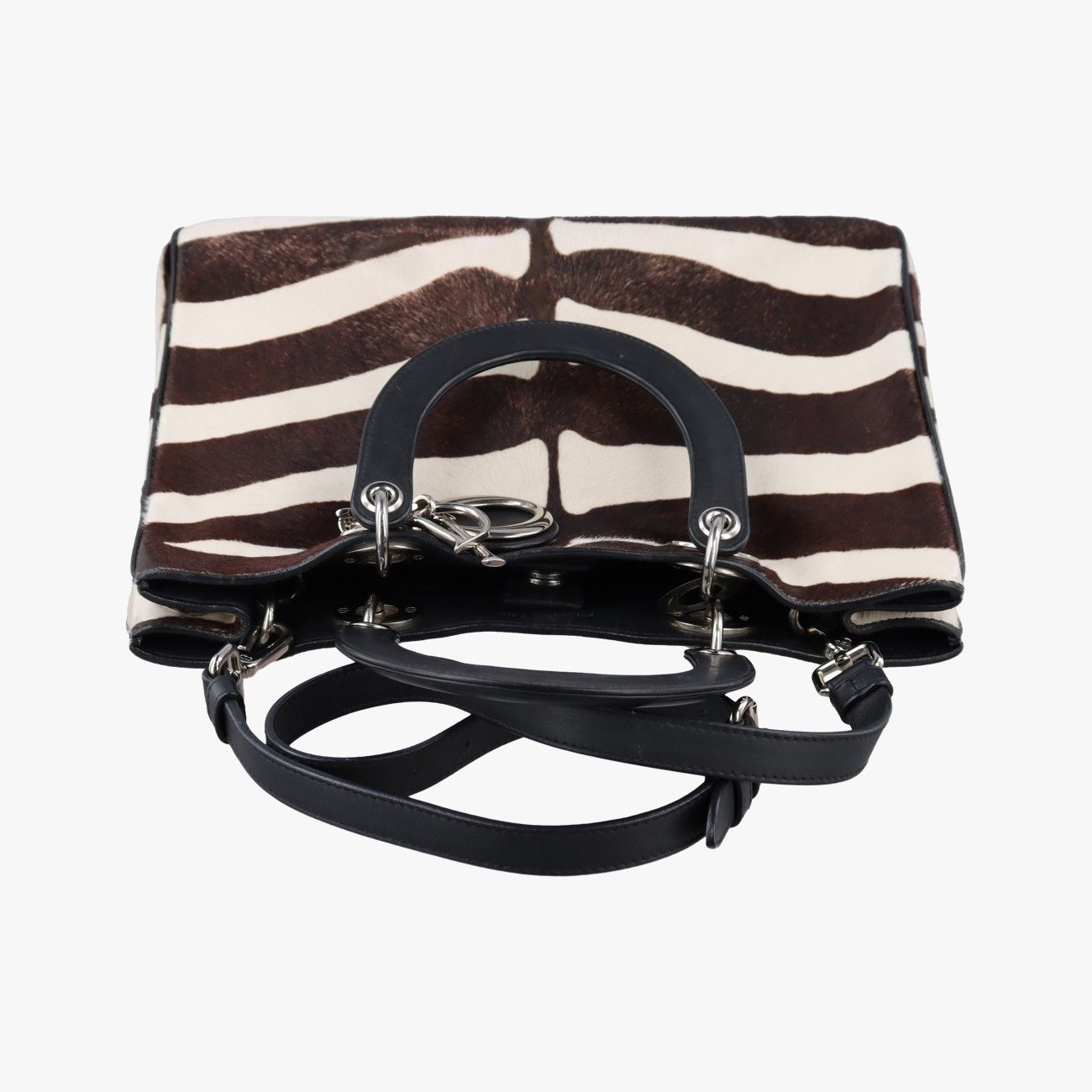 Dior Diorissimo Black White Calf Hair Messenger Bag — view 8