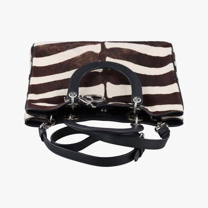 Dior Diorissimo Black White Calf Hair Messenger Bag — view 8