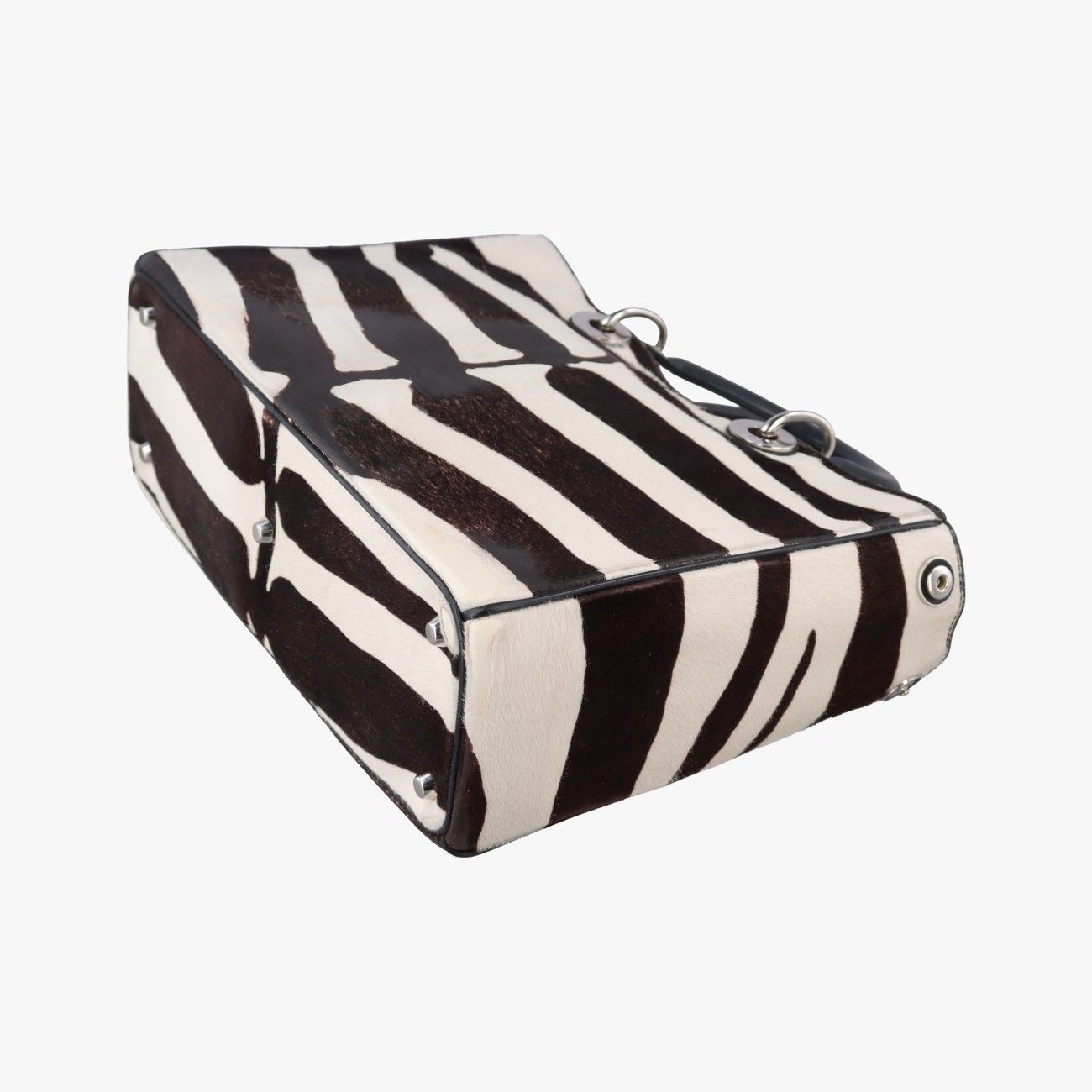 Dior Diorissimo Black White Calf Hair Messenger Bag — view 6