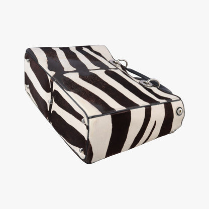 Dior Diorissimo Black White Calf Hair Messenger Bag — view 6