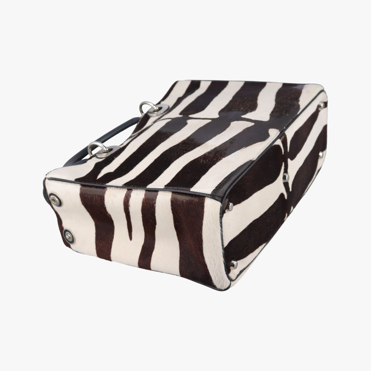 Dior Diorissimo Black White Calf Hair Messenger Bag — view 7
