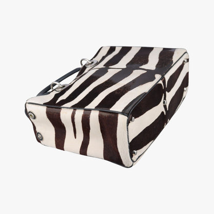 Dior Diorissimo Black White Calf Hair Messenger Bag — view 7