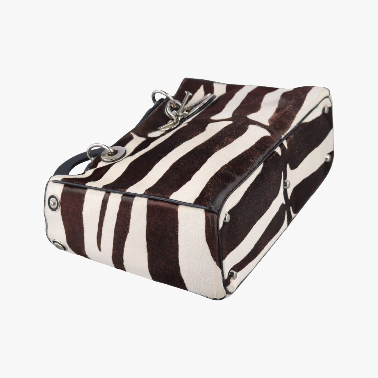 Dior Diorissimo Black White Calf Hair Messenger Bag — view 5