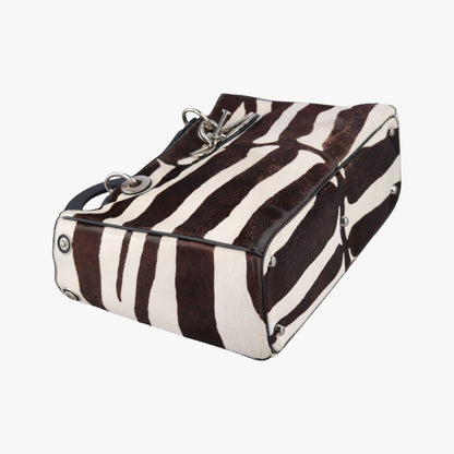 Dior Diorissimo Black White Calf Hair Messenger Bag — view 5