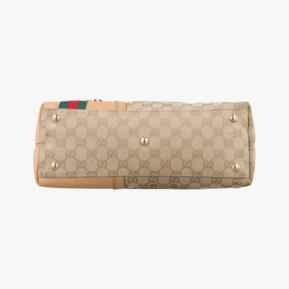 Gucci Horsebit Web Beige Multicolor Canvas Leather Messenger Bag — view 3
