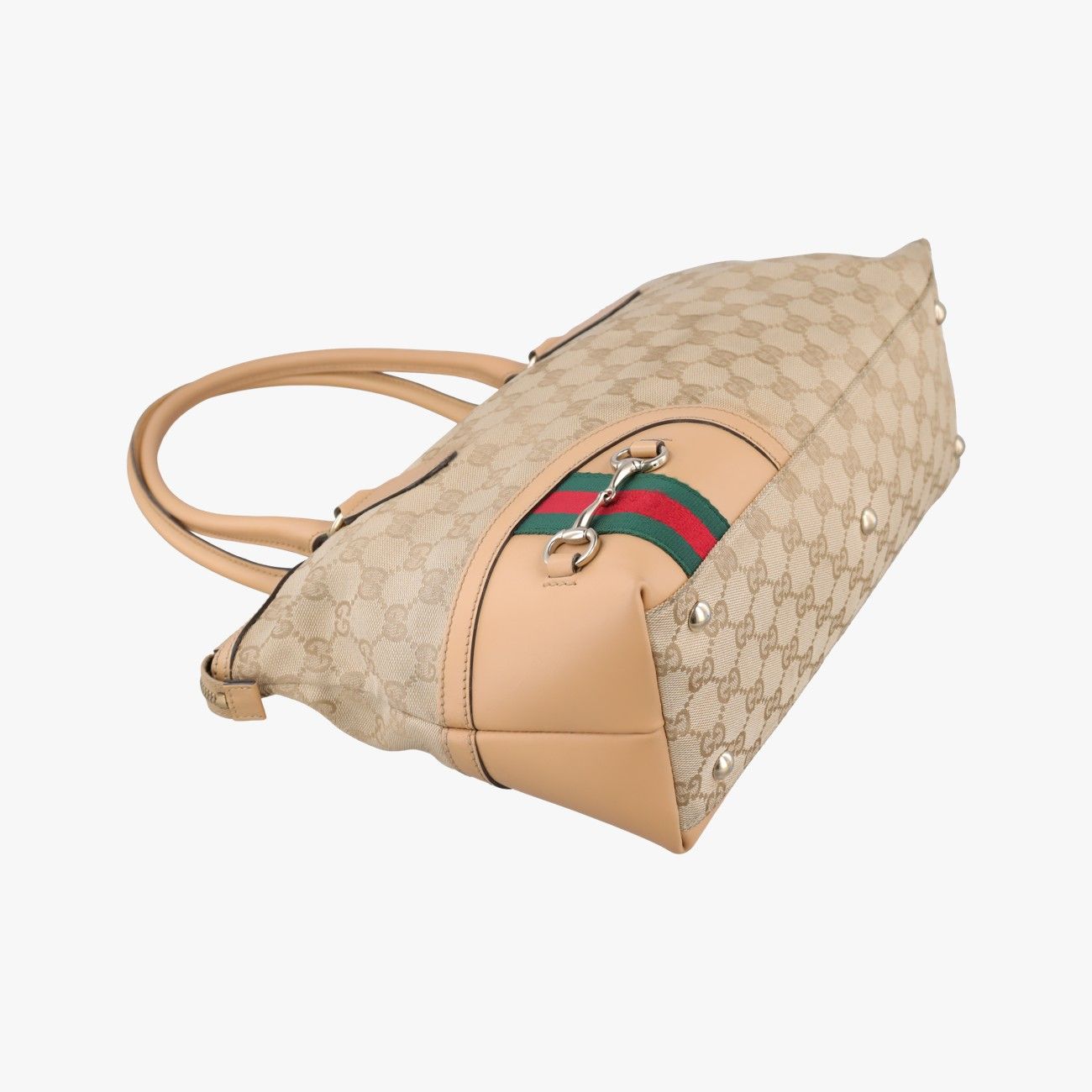 Gucci Horsebit Web Beige Multicolor Canvas Leather Messenger Bag — view 5