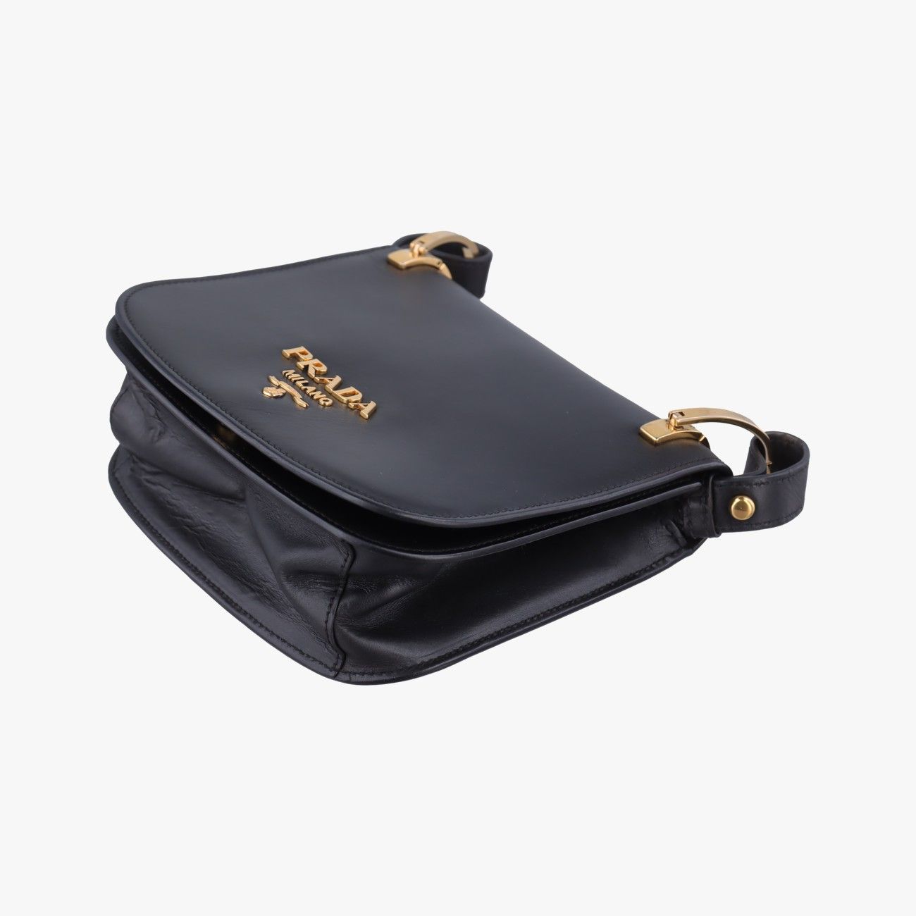 Prada Pioneer Black Leather 25 Messenger Bag — view 4