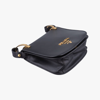Prada Pioneer Black Leather 25 Messenger Bag — view 5