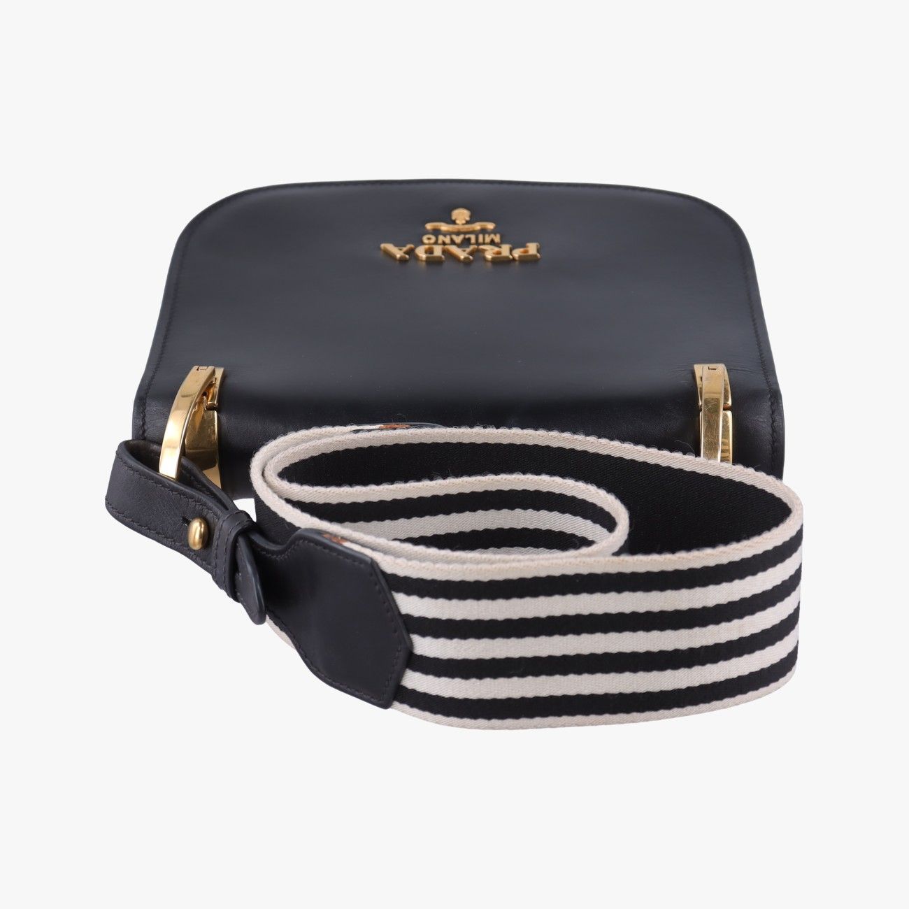 Prada Pioneer Black Leather 25 Messenger Bag — view 8