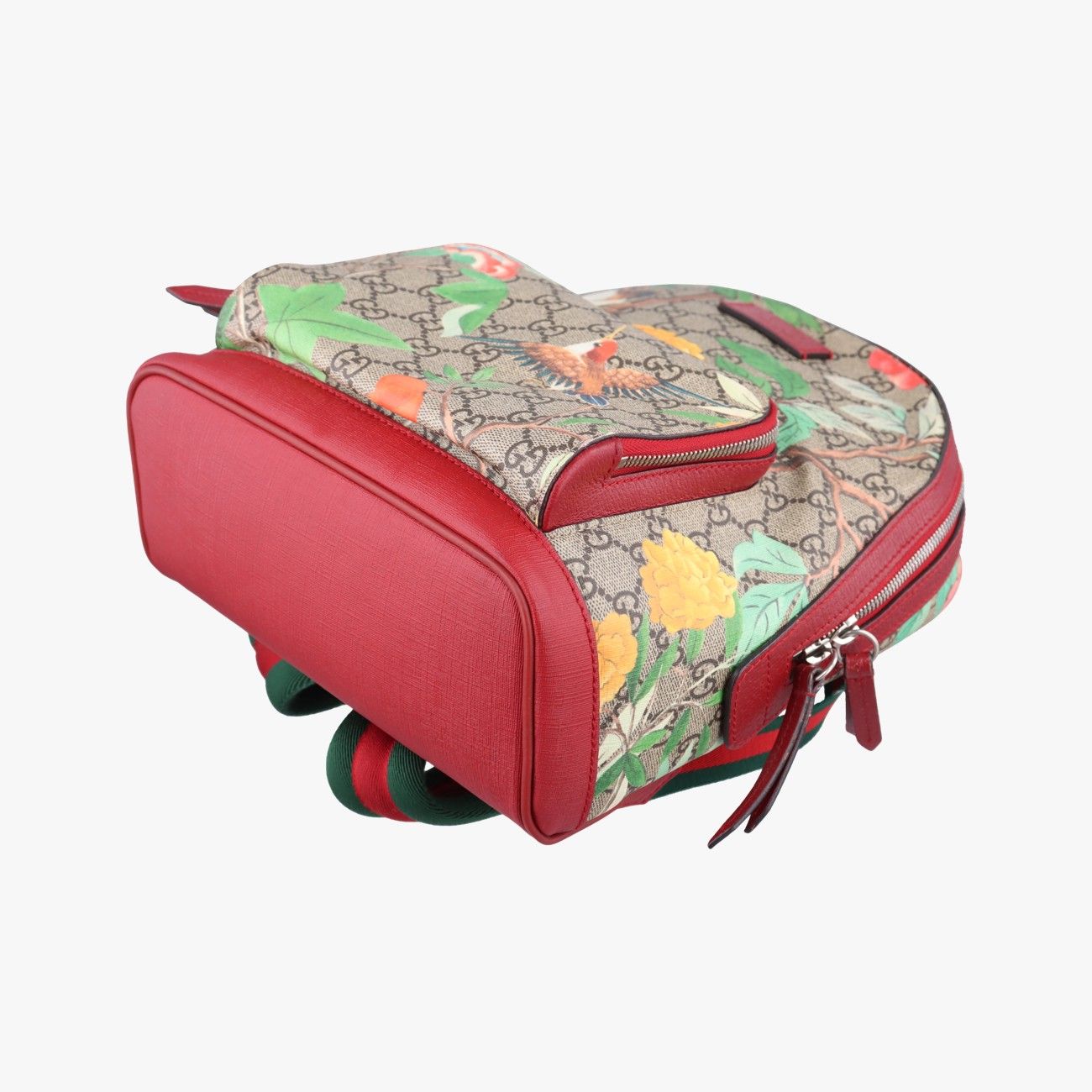 Gucci GG Supremutian Beige Red Multicolor Canvas Leather Backpack — view 4